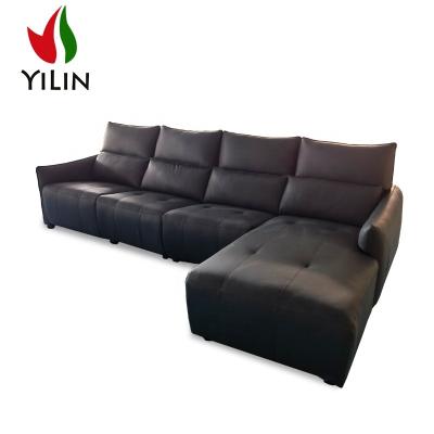 China New design home living room furniture sectionals pure leather loveseats couch reclining three seater sofas for sale