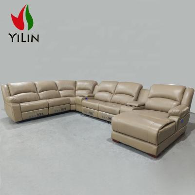 China R808#2 Sofa Leader Living Room Real Leather Modular Large Recliner Sectional Recliner Sofa for sale