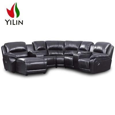 China Wholesale Recliner Sofa Set 5 Seater Sofa Home Furniture Sectional Chaise Sofa Designs Living Room Modern Corner Storage R607#1 Yilin for sale