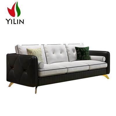 China Foshan new style luxury divan living room sofa light luxury furniture with stainless steel legs sofa for sale