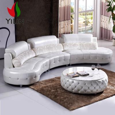 China Elegant White Diamond Leather Couch Large Match Furniture Living Room Sofa Set for sale