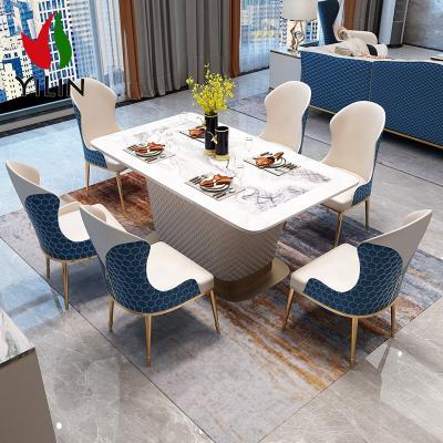 China T002 Marble Dining Table And Chairs French Luxury Room Table A Manger Living Room Furniture Dining Table Comedor Set Mable for sale