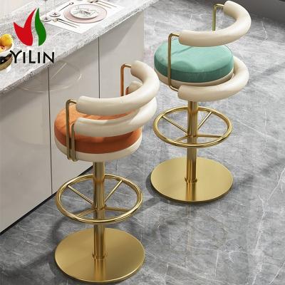 China Wholesale Modern Metal Swivel Bar Furniture Factory Quality Bar Stool Luxury Kitchen Chairs High for sale