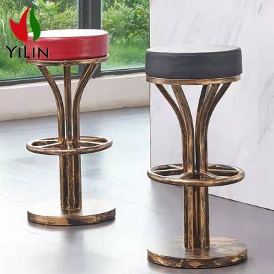 China Modern Professional Manufacturer Metal Antique Copper Sneaks Modern Bar Chairs For Home Bars for sale