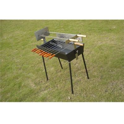 China Easily Assembled Black Cyprus Grill Barbecue Spit With Small Kebab Skewers for sale