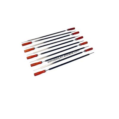 China Stainless Steel Non-Stick Flat Kebab Skewers For Rotisserie Grill for sale