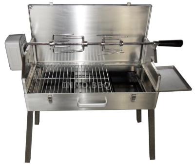 China Portable Adjustable Height Towel BBQ Grills Stainless Steel Body With Rotisserie Kit Folding BBQ Grills for sale