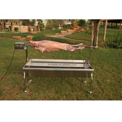 China Good Quality 304 Stainless Steel Lamb Barbecue Trolley Spit With Heavy Duty Spit Motor for sale