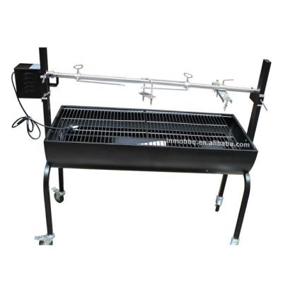 China Black Barrel Type Height Adjustable Barbecue Islands Outdoor Charcoal Grill Grill With Trolley for sale