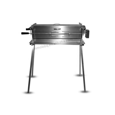 China Best Height Adjustable Twin BBQ Grill Spit Rotisserie Stainless Steel Vertical Grill for sale