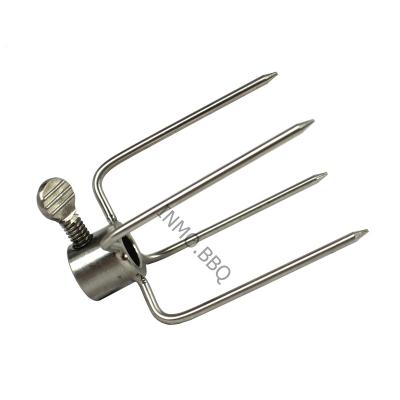 China Mini Stainless Steel Round Small BBQ Rotisserie 4 Fork Dustproof Fork Set (2 Pack) - (Round 8mm) for sale