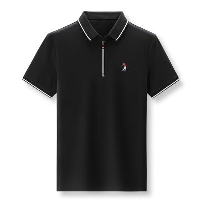 China Wholesale New 2022 Summer Anti-Wrinkle Lapel Zipper High Quality Short Sleeve Cotton Casual Slim Men's Golf Polo T-Shirt for sale