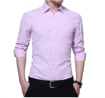 China Wholesale Twill Business Solid Color Anti-pilling Cotton Custom Men's Long Sleeve Shirt Lapel Shirt for sale