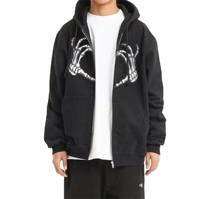 China Wholesale Fashion Style Long Sleeve Casual Oversized Men's Anti-Wrinkle Factory Goth Zipper Full Zip Up Hoodie Sweater Men for sale