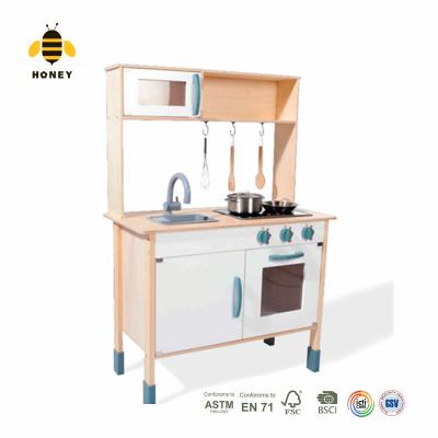 China High quality wooden children's kitchen kitchen toy with sound and light for sale