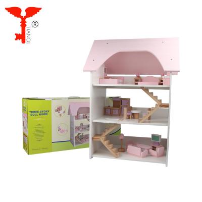 China Wholesale hot sale soft toy diy wooden dollhouse for kids cocinita play set for sale