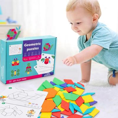 China Toy Brain Teaser Children's Iq Training Educational Wooden Game Toys Brain Teaser Wooden Tangram Puzzle for sale