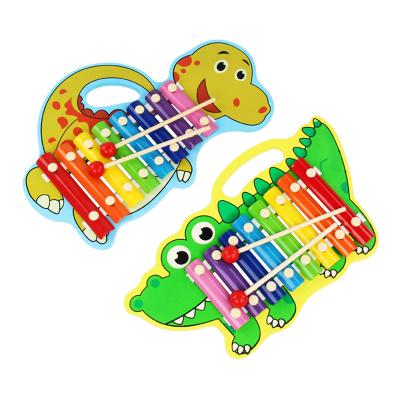 China Baby Children Cartoon Portable Baby Educational Crocodile Musical Instrument 8-Note Musical Instrument Xylophone Toy for sale