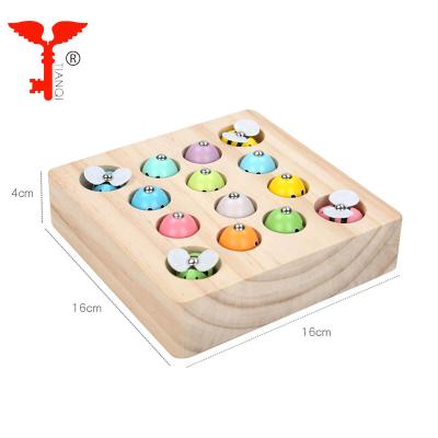 China New Arrival Magnetic Wooden Intelligence Toy Wooden Board Hook Eco-friendly Worm And Fishing Game for sale