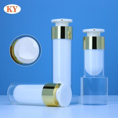 China Personal Skin Care Packaging Heart lock vacuum bottle acrylic electroplating emulsion bottle pressing essence bottle skin care products bottling package mate for sale