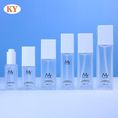 China Personal Skin Care Packaging high-end PET thick wall  square  lotion bottle spray stock solution bottle  Face cream bottle  cosmetics packing for sale