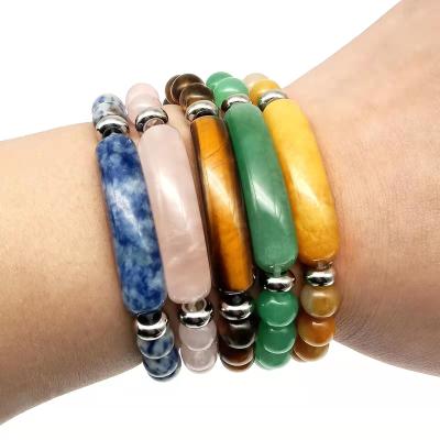 China China Hot Selling Bulk 8mm Various Crystal Healing Beads Stone Bracelets Rose Quartz Agate Bracelet for sale