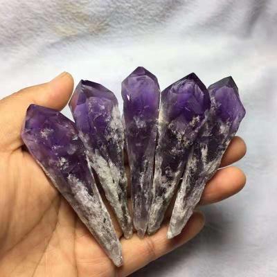 China China Nature Lower Price Amethyst Dots Amethyst Magic Wands Chakra Healing Raw Stone Rock Specimens For Fengshui Home Decoration for sale