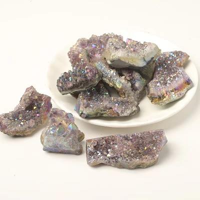 China China Wholesale Natural Group Crystal Cluster Stone Electroplating Amethyst For Decoration for sale