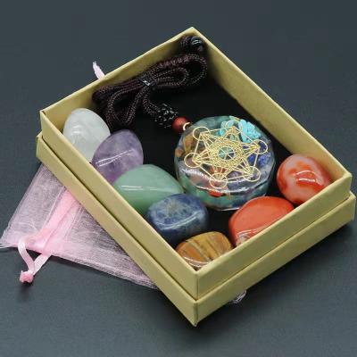 China China hot sale cheap price 7 chakra set natural crystal healing tumbled stones crystal crafts for healing for sale