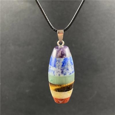 China Hot Sale Chakara Romantic Healing Seven Necklace nature spirit crystal pandent stone for spirit healing for sale