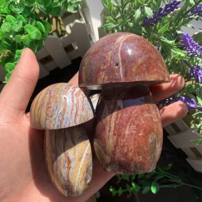 China China Factory Price Natural Hand Carved Ocean Jasper Big Mushroom Crystal Crafts Ornaments For Home Decoration for sale