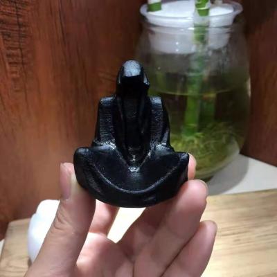 China China Crystal Black Obsidian Death Stone Crystal Death Folk Crafts Healing for fengshui gift home decoration for sale