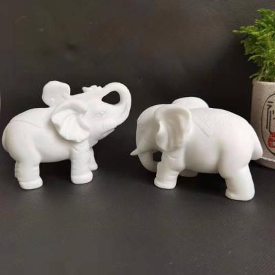 China China Wholesale China He Tian whiteJade Carvings Stretch Elephant Animal Shape For Business Gift Home Decoration for sale