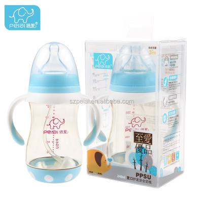 China Free Custom Good Quality Cheap Plastic Baby Food Grade BPA Silicone Feeding Bottle Baby Feeding Bottles for sale