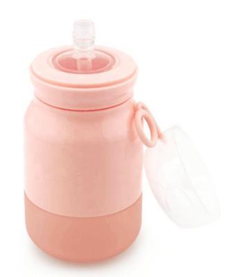 China Llight and Portable 350ml Silicone Straw Cup Kids Water Drinking Training Baby Bottle Sippy Cup with Lid for sale