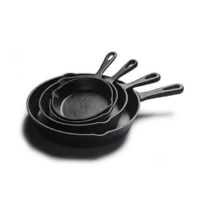 China OEM factory outlet viable price 3pcs preseasoned cast iron skillet pans for sale for sale