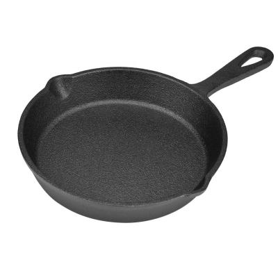 China Wholesale preseasoned cookware 8Inch viable flat bottom skillet preseasoned cookware pan cast iron walk pan flatbottom skillet for sale