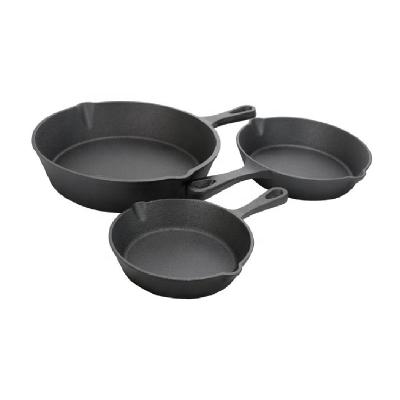 China Sustainable Cookware Set Pre Seasoned Melting Oilseed Frying Pan Skillet Set for sale