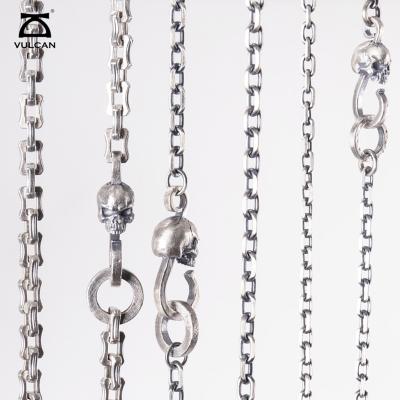 China TRENDY Vulcan ready to ship skeleton chain pendants charms handmade silver charms necklace for women&men for sale