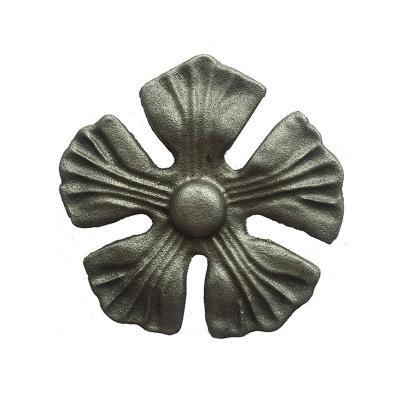 China Iron Most Popular Decorative Cast Steel Flowers For Doors Decorative Iron Leaves for sale