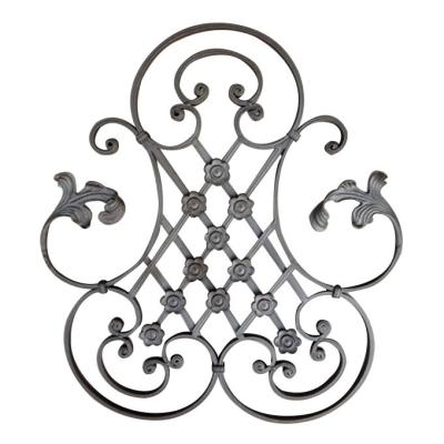 China Easily Assembled Decorative Wrought Iron Flower Outdoor Ornamental Forged Steel Panel Easily for sale