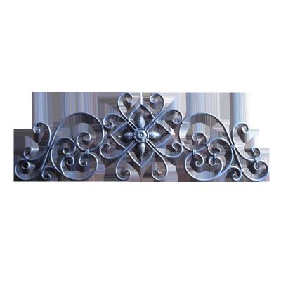 China Easily Assembled Wrought Iron Door Iron Door Decoration Top Accessories Trigger Wrought Iron Top Panel for sale