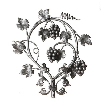 China Hard Easily Gathered Matte Hollow Black Iron Flower Accessories for Outdoor Wrought Iron Flowers and Leaves Wrought Iron Door Accessories for sale