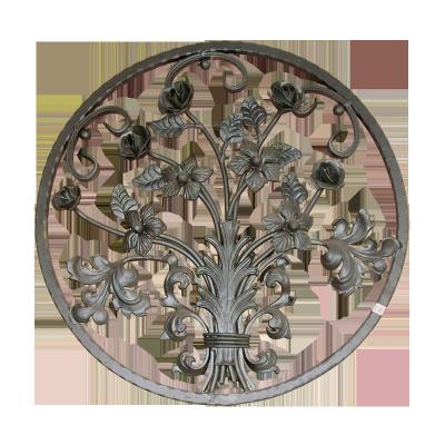 China Easily assembled forged flower decoration design good quality and low price forged iron rosettes for sale