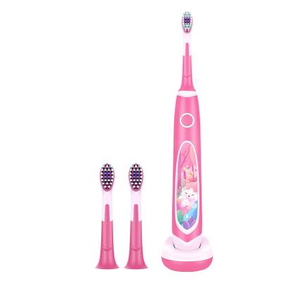 China Sonic Toothbrush With 2pcs Replacement Electric Brush Heads Replaceable Children's Cartoon Portable Cute Kids Brush Heads for sale