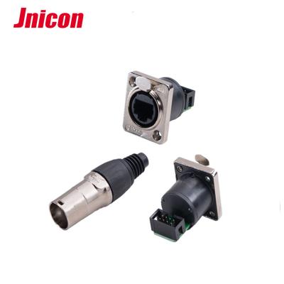 China Automotive rj45 straight type signal panel dual panel IP44 connector for sale