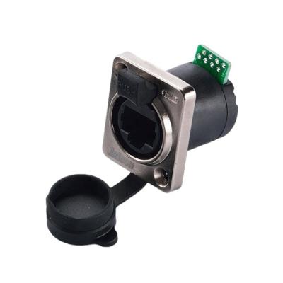 China Automotive Jnicon factory sale RJ45 8pin 90 degree panel IP65 waterproof  connector for sale