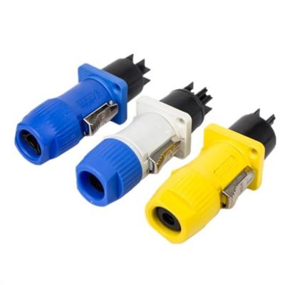 China Automotive blue outdoor 3pin 20A 500V waterproof ip65 powercon connector male plug for sale