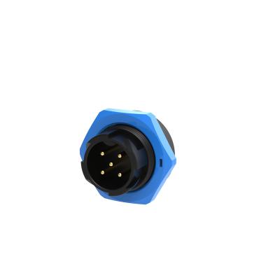 China Automotive Jnicon M19 5pin 15A 300V LED display socket connector panel mount connector for sale