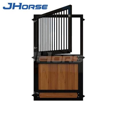 China Soft Timber Finland Pine Wooden Horse Stable Panel Doors Silver Galvanized Stall Fronts for sale